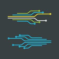 Set Colorful Electronic Circuit Line, Technology Logo Template Illustration Design. EPS 10. vector
