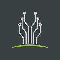 Abstract Tree Electronic Circuit Line, Technology Logo Template Illustration Design. EPS 10. vector