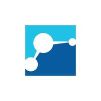 Square Blue Molecule Technology Logo Template Illustration Design. EPS 10. vector