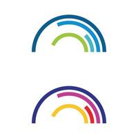 Set Colorful Curve Lines Logo Template Illustration Design. EPS 10. vector