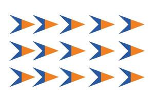 A seamless pattern of directional arrows in blue and orange. vector