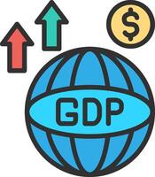 Gdp and dollar icon vector