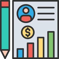 A graph with a pencil and a dollar sign vector