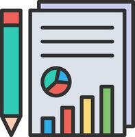 A graph paper and pencil icon with a document vector