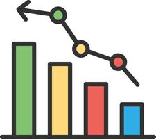 An icon of a bar chart with an arrow going up vector