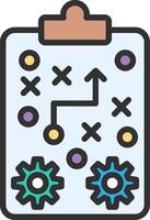 A clipboard with gears and arrows on it vector