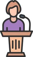 Speaker at podium illustration vector