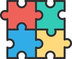 Four pieces of puzzle pieces are shown in different colors vector