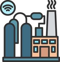 Industrial factory with wifi and wifi icon vector