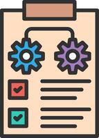 A clipboard with two gears and check boxes vector