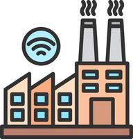 A factory with wifi and a wifi icon vector