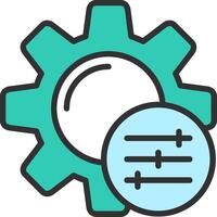 A gearwheel with a button and a clock icon vector