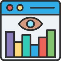 An icon of a bar chart with an eye vector