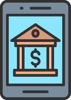 Bank account icon on smartphone vector