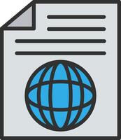 A globe icon on a document vector
