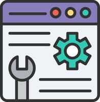 A wren and gear on a page with a button vector