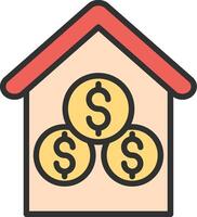 A house with money in it and a dollar sign vector