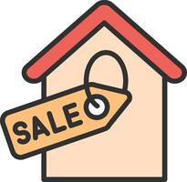 A house with a sale tag on it vector