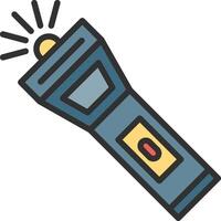 A flashlight with a light on it vector