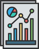 A graph chart icon with a bar chart vector