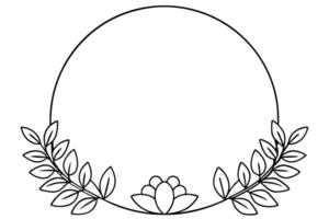 Elegant floral wreath frame design vector