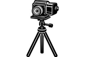 A Vintage Style Camera on Tripod Graphic vector