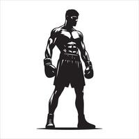 Silhouette of a boxer on a white background vector