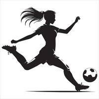 Silhouette of a soccer player vector