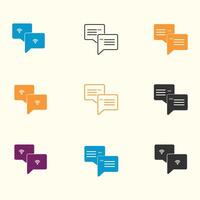 A set of speech bubbles with different colors vector