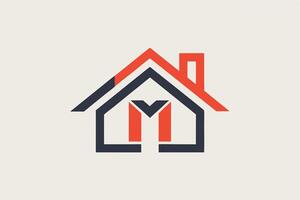 A Modern abstract logo of a house with the letter M vector