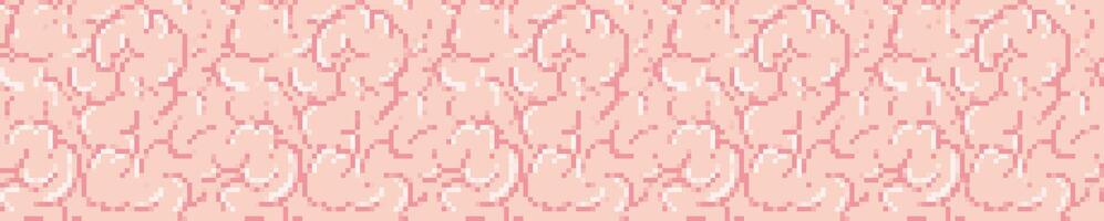 Pixel art pattern with abstract geometric shapes in soft pink and white tones vector