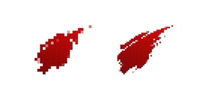 Pixelated red blood splatters on white background, abstract digital horror art with glitch effect vector