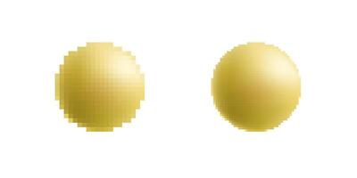 Shiny golden spheres with smooth texture show reflective and glossy surfaces in bright light vector