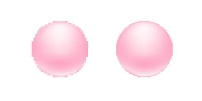 Shiny pink spheres with soft gradient highlight and smooth surface texture vector