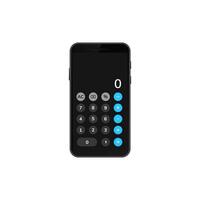 Digital calculator app interface on modern smartphone display with numeric keypad design vector