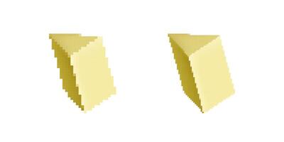 Isometric view of two simple geometric shapes with 3d pixelated style vector