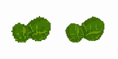 Low resolution digital green leaves graphic with pixelated texture effects vector