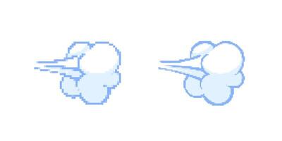 Cartoon style white puffs with motion lines suggesting fast movement or speed in animation vector
