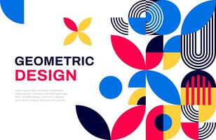 Business poster, abstract geometric shapes pattern vector