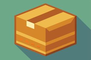 Flat Illustration of a Cardboard Box Ready for Shipment vector