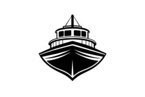 Stylish black and white illustration of a ship's bow. vector
