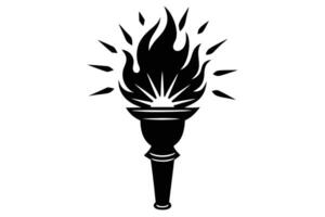 Simple black and white torch graphic design vector