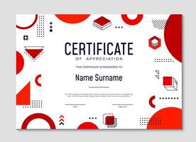 Certificate template with geometric shapes vector