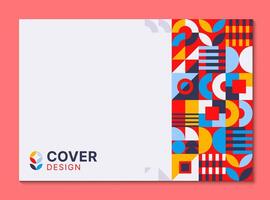 A colorful cover design with geometric shapes vector