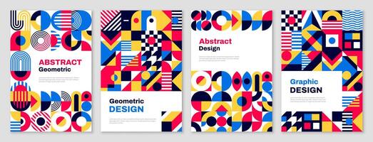 Business flyers with abstract geometric pattern vector