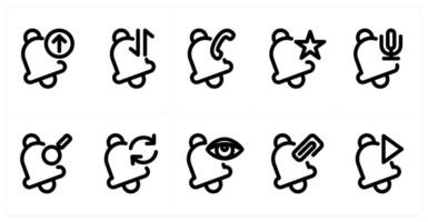 Set of 10 notification icons as upload notification, notification sync, call notification vector