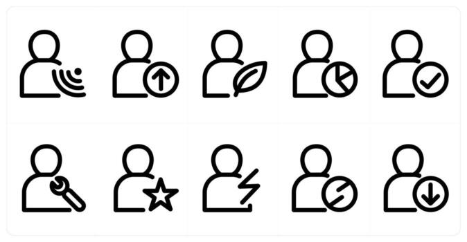 Set of 10 user icons as user wifi, upload user, user vector