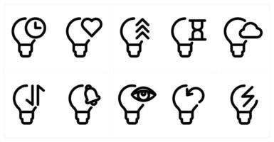 Set of 10 idea icons as idea on time, favorite idea, idea vector