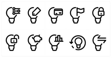 Set of 10 idea icons as idea, tag idea, money idea vector