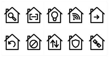 Set of 10 home icons as home search, home, home idea, home wifi vector